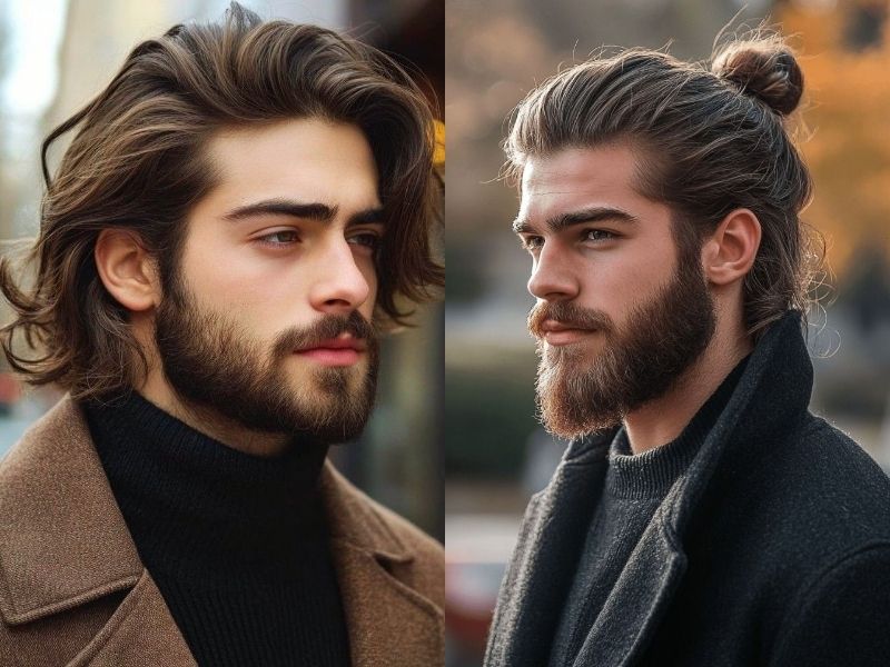 Long Hairstyles with Beard