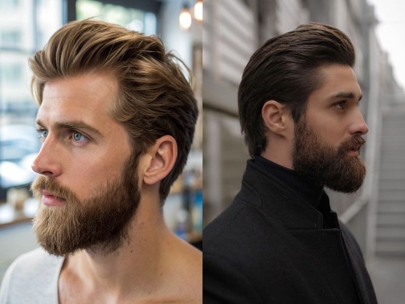 Medium Hairstyles with Beard