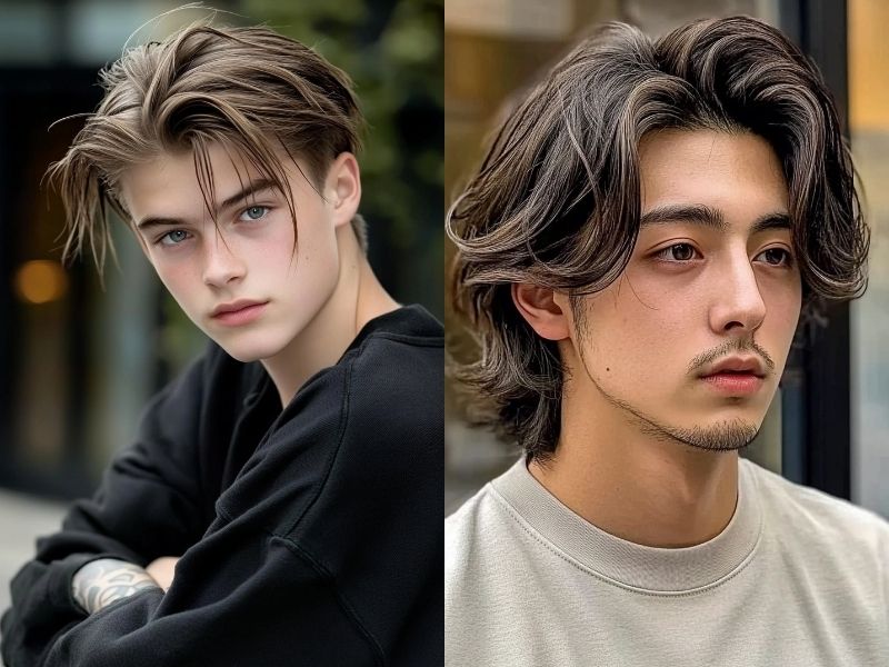 Middle Part Hair Men