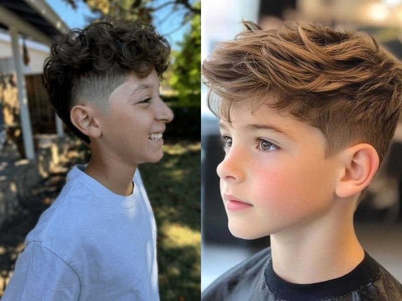 Boys Fade Haircut Kids Long on Top