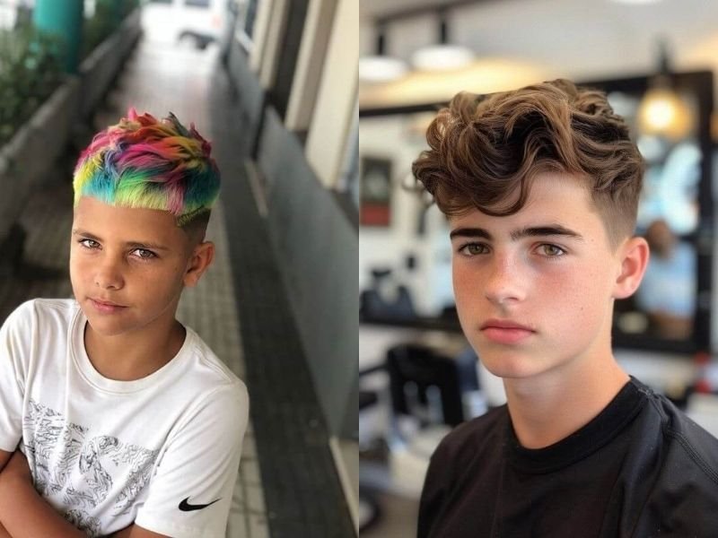 Fade Haircut Kids Long on Top